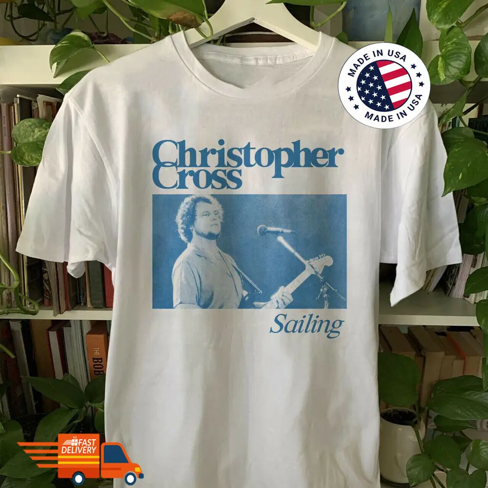 Vintage Christopher Cross Sailing Men T-shirt White Tee All Sizes S-4XL HT902