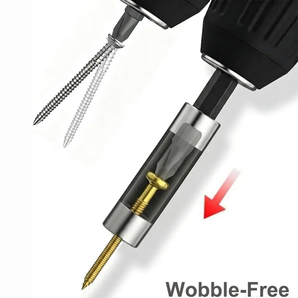 2pcs 1/4 Inch Hex Screw Bit Holder Anti-Tilt Quick-Change Screw Guide Telescopic Drill Bit Extension Power Drill Accessory