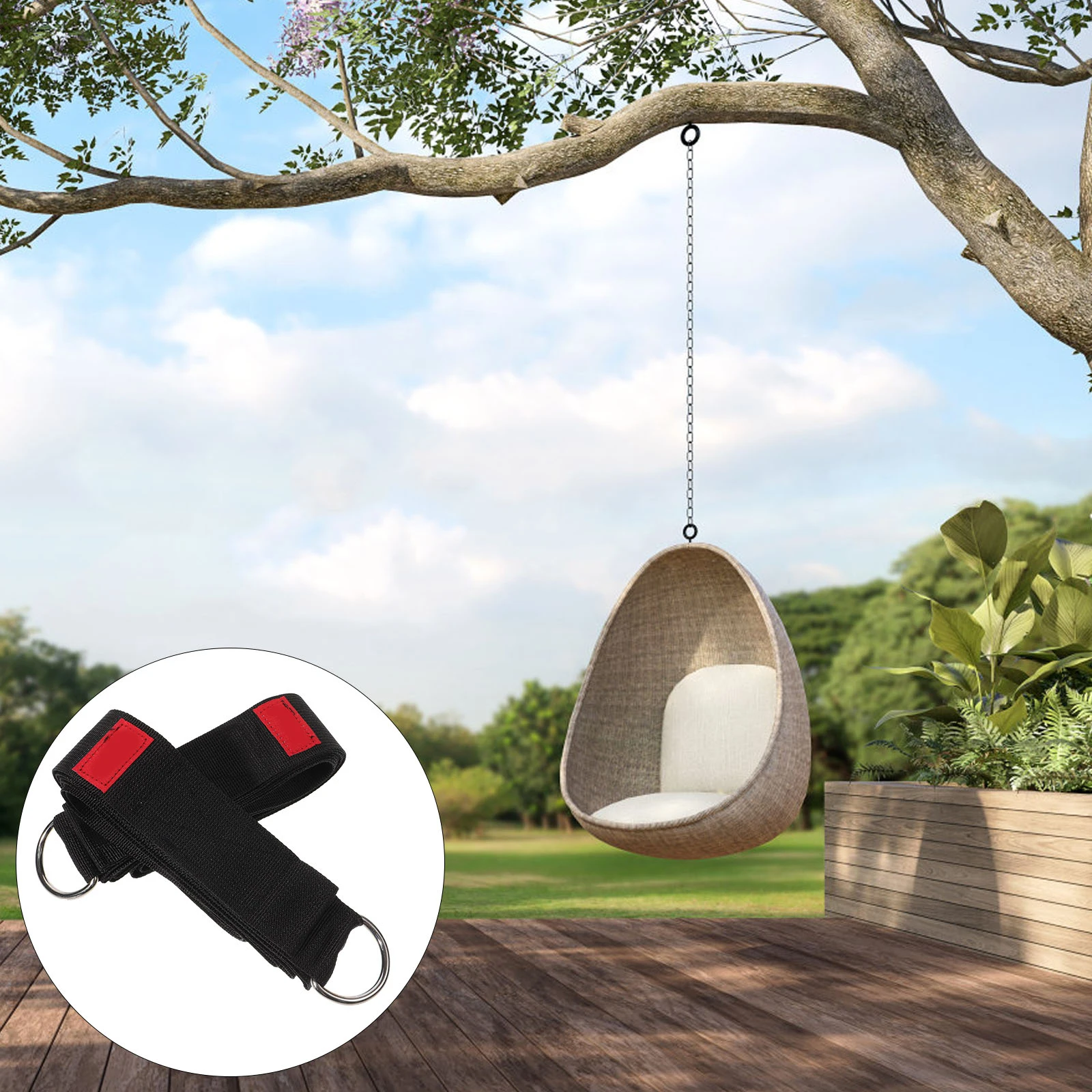 2 pcs Strap S Hook Heavy Hammock Rope Duty Nylon Rope For Tree Hammock Hanging Kit Outdoor Backyard Use