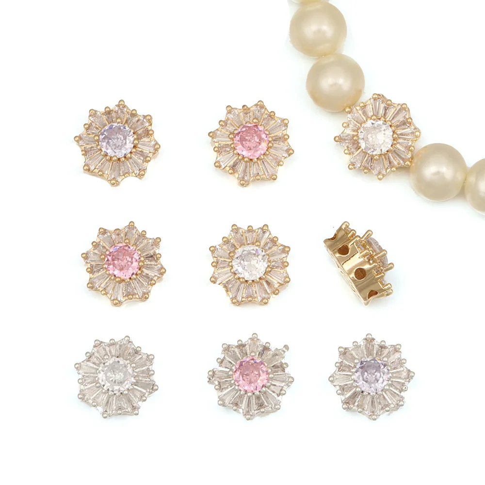 

Cordial Design 20Pcs 13*13MM Jewelry Accessories/Copper/Hand Made/Genuine Gold Plating/Flower Shape/DIY CZ Connectors #102665
