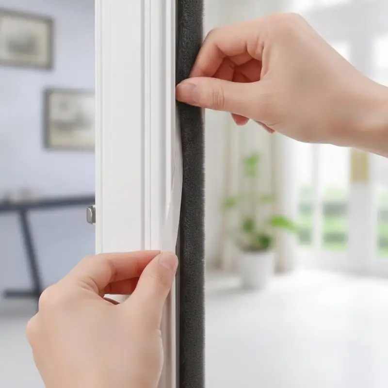 5M Self Adhesive Brush Strip Door Window Sealing Strip Easy to Cut Weatherstrip Sound Proof for Home DIY Renovation