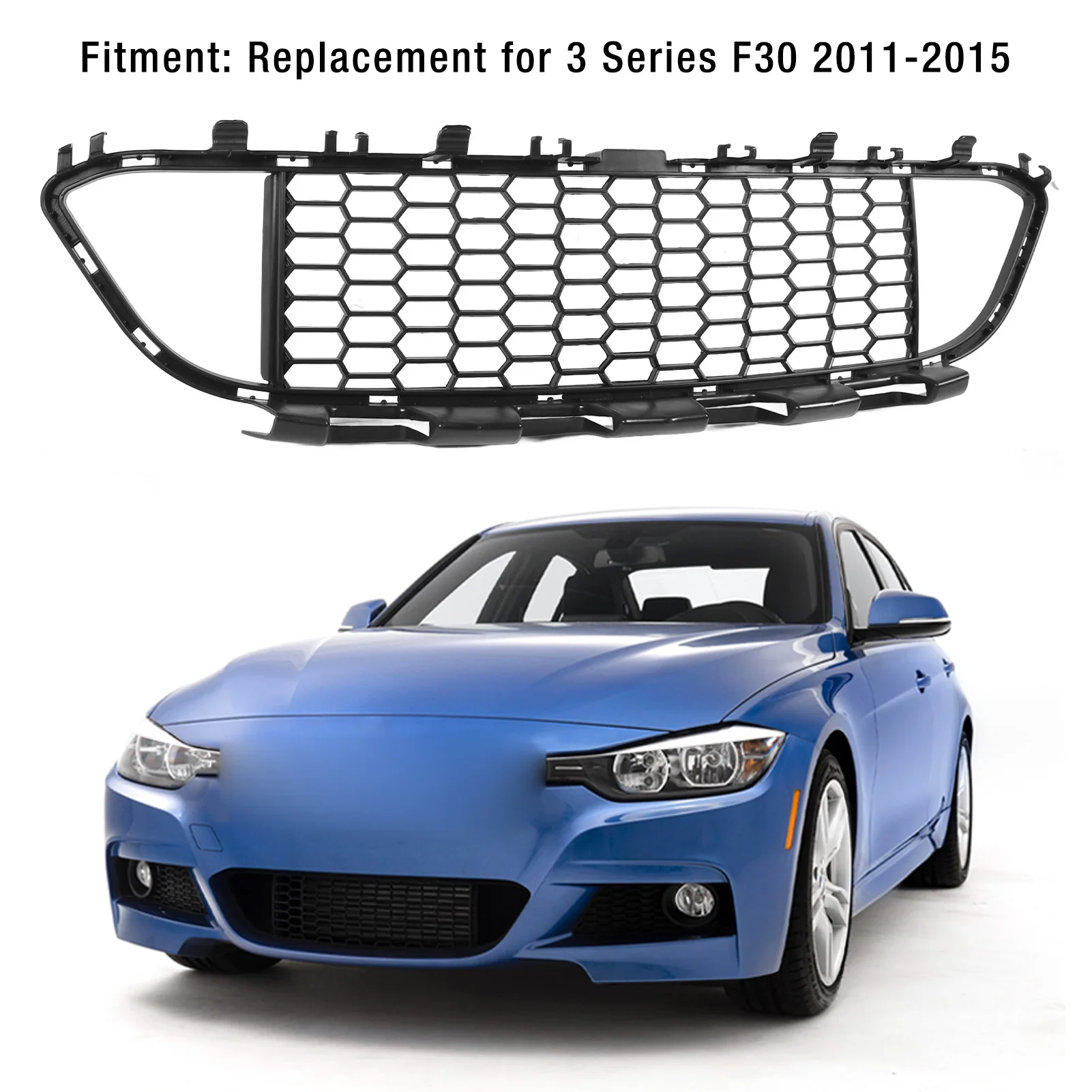

Решетка для переднего бампера, длительное использование, блокировка мусора, простая установка 51118054132 для 3 серии F30 от 2011 до 2015