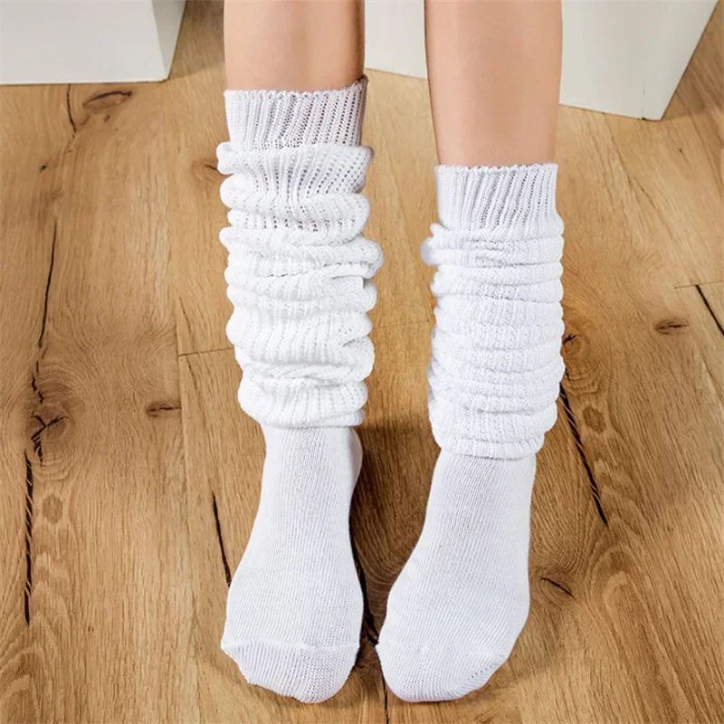 Japan JK Uniform Women Slouch Socks Loose Boots Stockings High School Girl Solid Color Leg Warmers Socks Cosplay Accessories