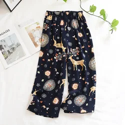 Nuovi pantaloni corti estivi Pantaloncini da donna in viscosa al 100% Cotone artificiale Pantaloni larghi casual floreali per la casa Pantaloni carini da donna