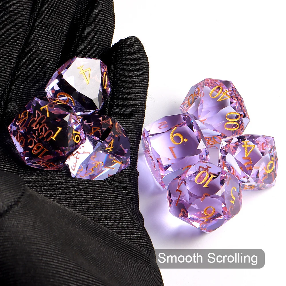 

D&D Multi-Face Gem Dice K9 Crystal Stone Dice set for Dungeons & Dragons Board Game DND RPG Player gemstone Dice D&D Stone Cube