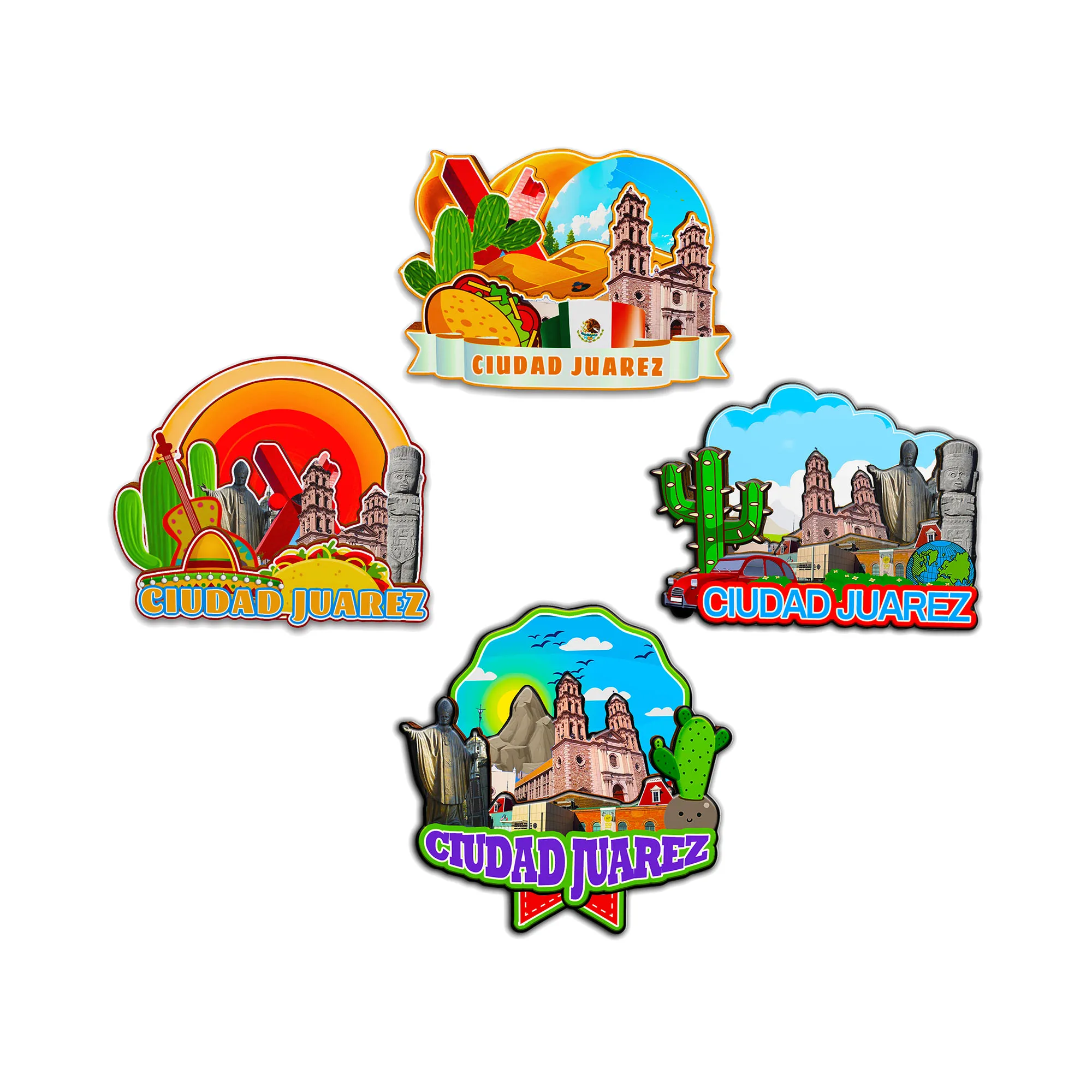 Imanes decorativos para Ciudad Juarez, ciudad de México, punto de referencia, viajes, recuerdos únicos, pegatinas de madera 3D para nevera, regalos delicados
