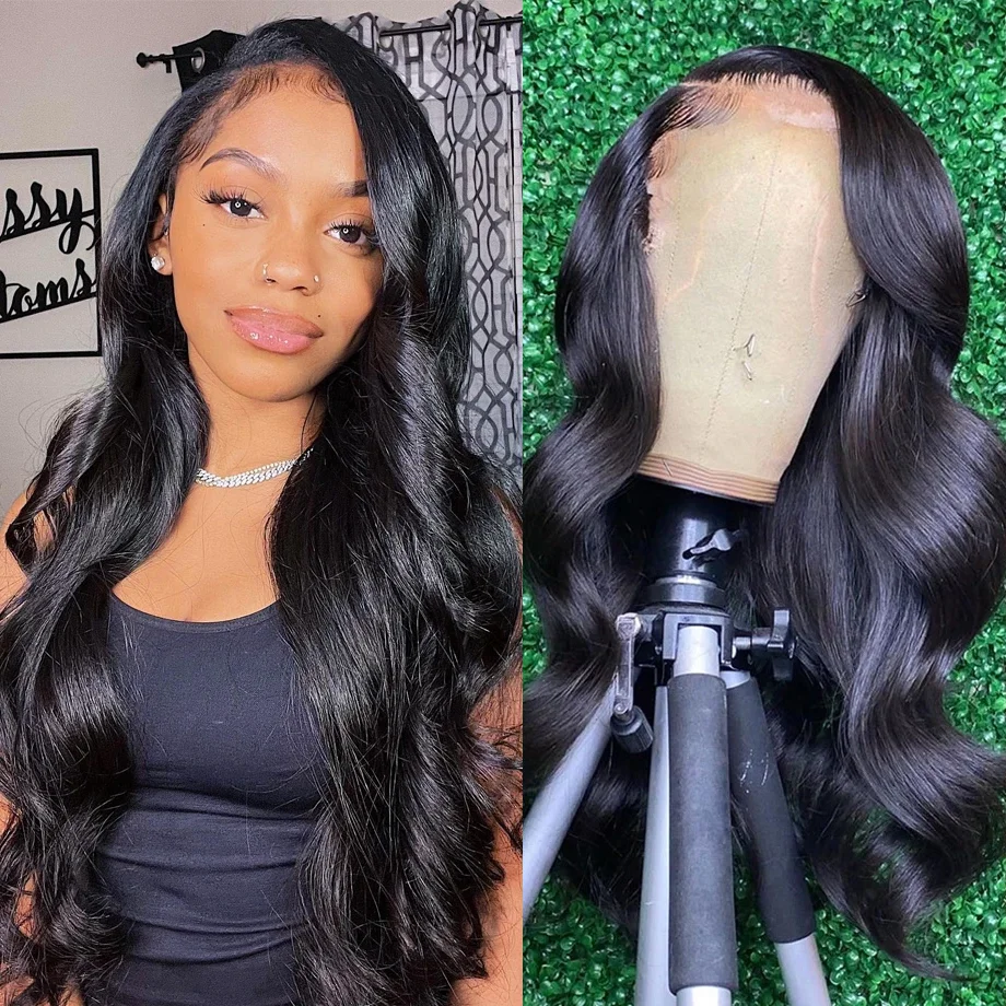 

13x4 13x6 HD Transparent Lace Frontal Wig 36 Inch 220% Density Body Wave Pre Plucked Natural Brazilian Human Hair Wigs For Women