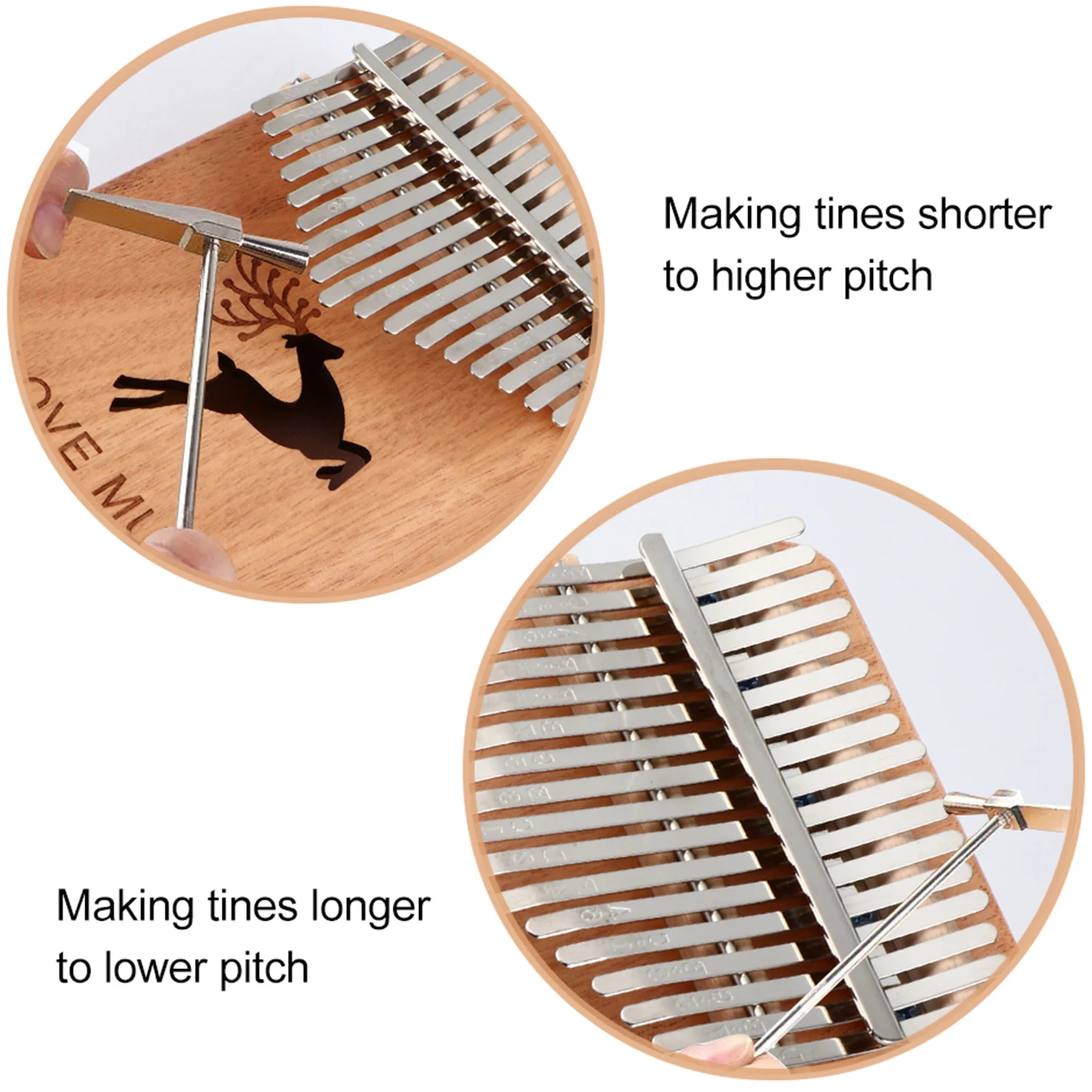 

1Set Kalimba Thumb Piano 17 Keys Wood Finger Piano Creative Educational Musical Instrument Portable Resonant Sound