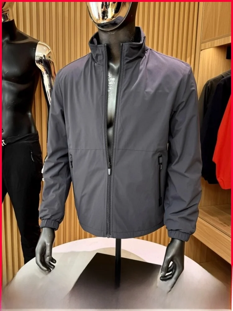 

High-End Outdoor Men's Fce-Lined Stand Collar Jaet Windproof Waterproof Warm Autumn Winter Faionable Coat for Daily Wear