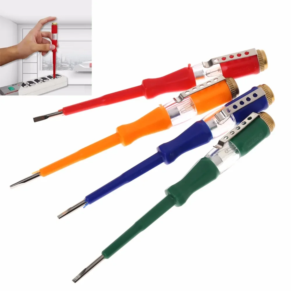 Colorful Test Pen Portable Flat Screwdriver Electric Tool Utility Light Device #319