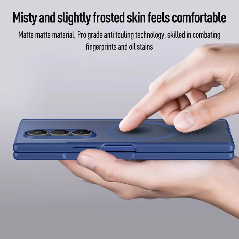 Для Samsung Galaxy Z Fold 7 5G с защитной пленкой для экрана для Magsafe, магнитная беспроводная зарядка, матовый противоударный чехол с петлей