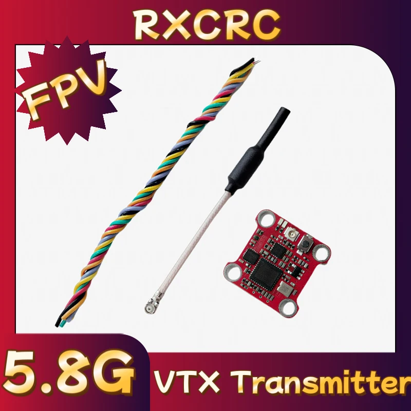 

RXCRC 5.8G 48CH MINI007 25mW/200mW/400mW Adjustable VTX Transmitter Anlog Video CVBS Signal Transmission For RC FPV Racing Drone