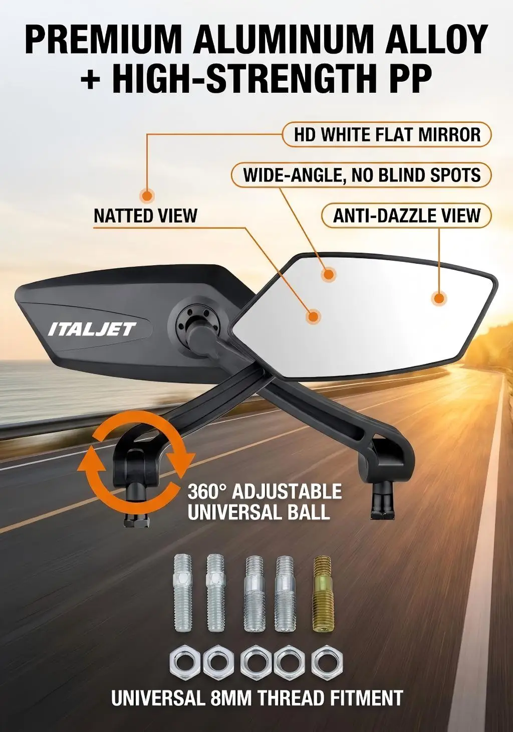 Motorcycle Rear view Mirrors For Italjet Dragster 200 125 150 300 E01 2018 2019 Adjustable Rear view Side Mirrors Accessories