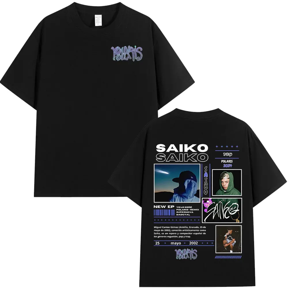 Rapper SAIKO POLARIS Album Tour 2025 T-shirt Men's Women Clothing Cotton Oversized T-shirts Hip Hop Retro Short Sleeve T Shirts