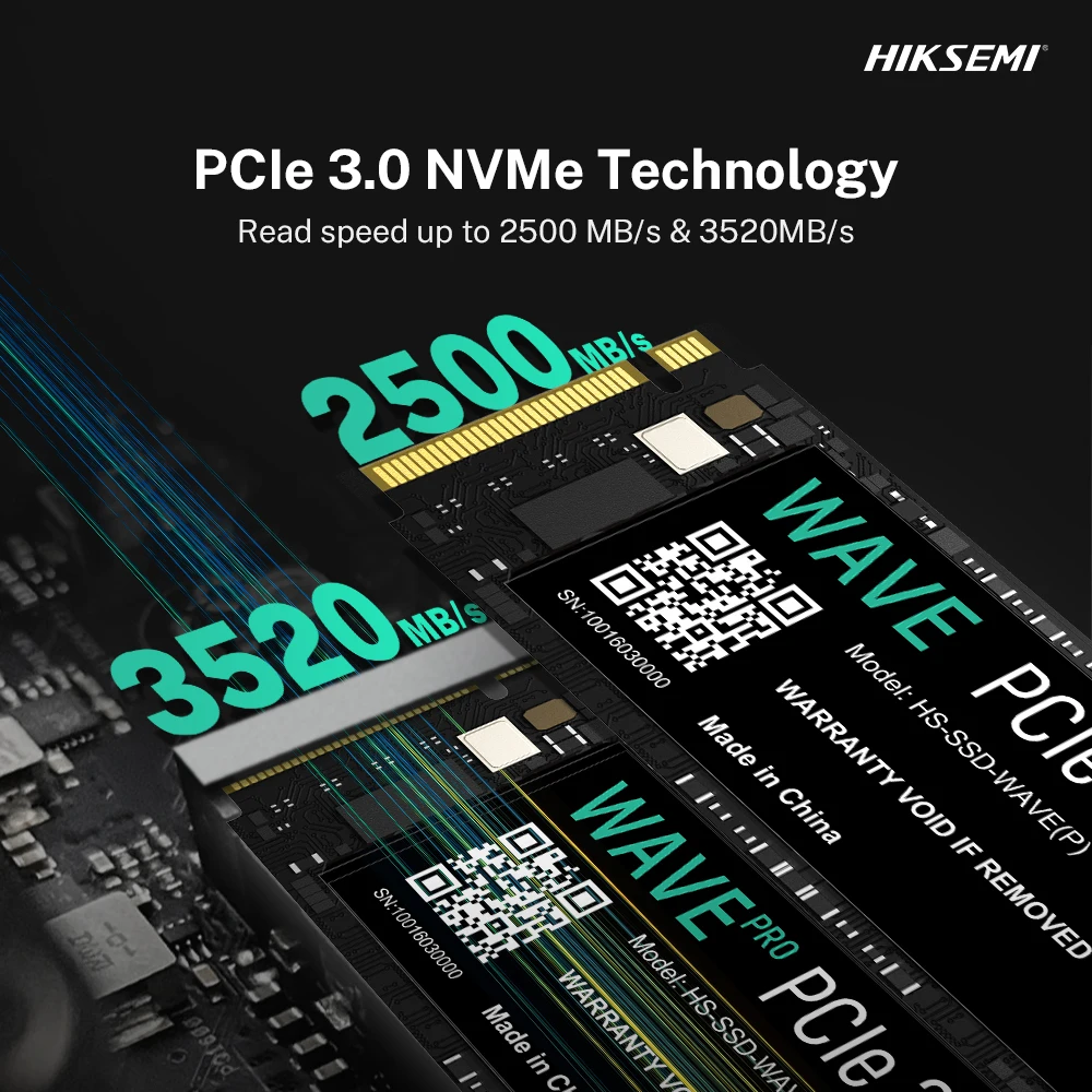 HIKSEMI WAVE (P) M.2 PCIe SSD – Up to 2500MB/s Read/Write! Compatible with Desktops, Laptops & Game Consoles, 3D NAND for Stable, Shock-Resistant Performance