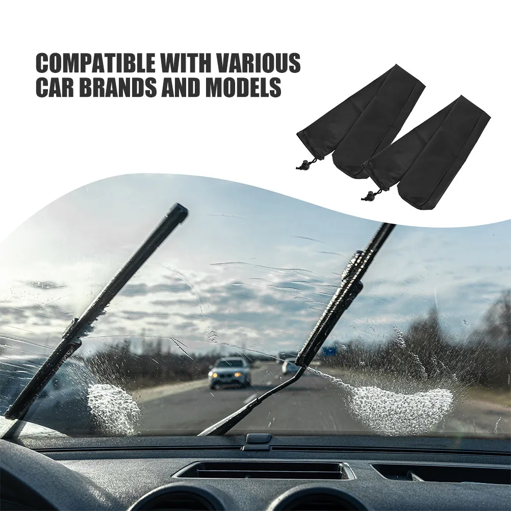 2Pairs Car Wiper Blade Covers All Season Protection Sleeve for Rain Snow Uv Damage Universal Wiper Guards Windshield Accessories
