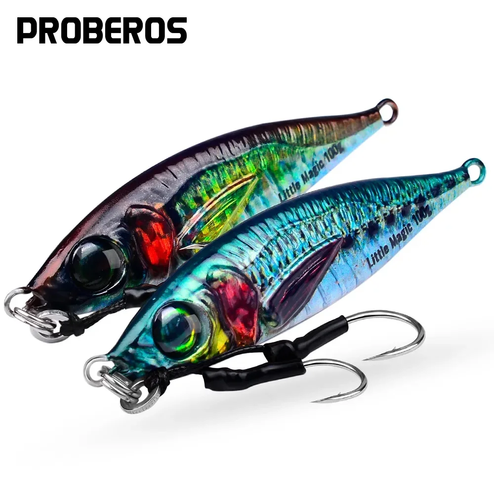 1PC 7g-80g Luminous Effect Fast Sinking Metal Slow Jig Casting Trout Fishing Lure Bait Artificial Hard Jigging Lure Hook Tackle