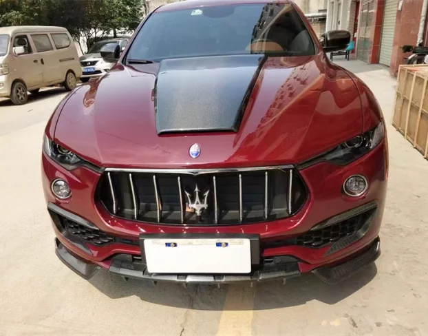 For Maserati Levante 2016-2020 NTE Real Carbon Fiber Front Bumper Bonnet Engine Hood Vent Cover