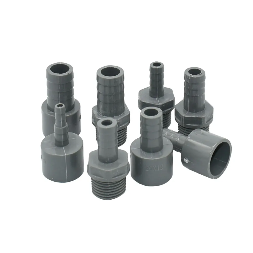 ID 20mm 1/2 Thread To 6/8/10/12/16mm PVC Hose Barb Connector Garden Hose Coupler Fitting Farm Irrigation PE Pipe Joint