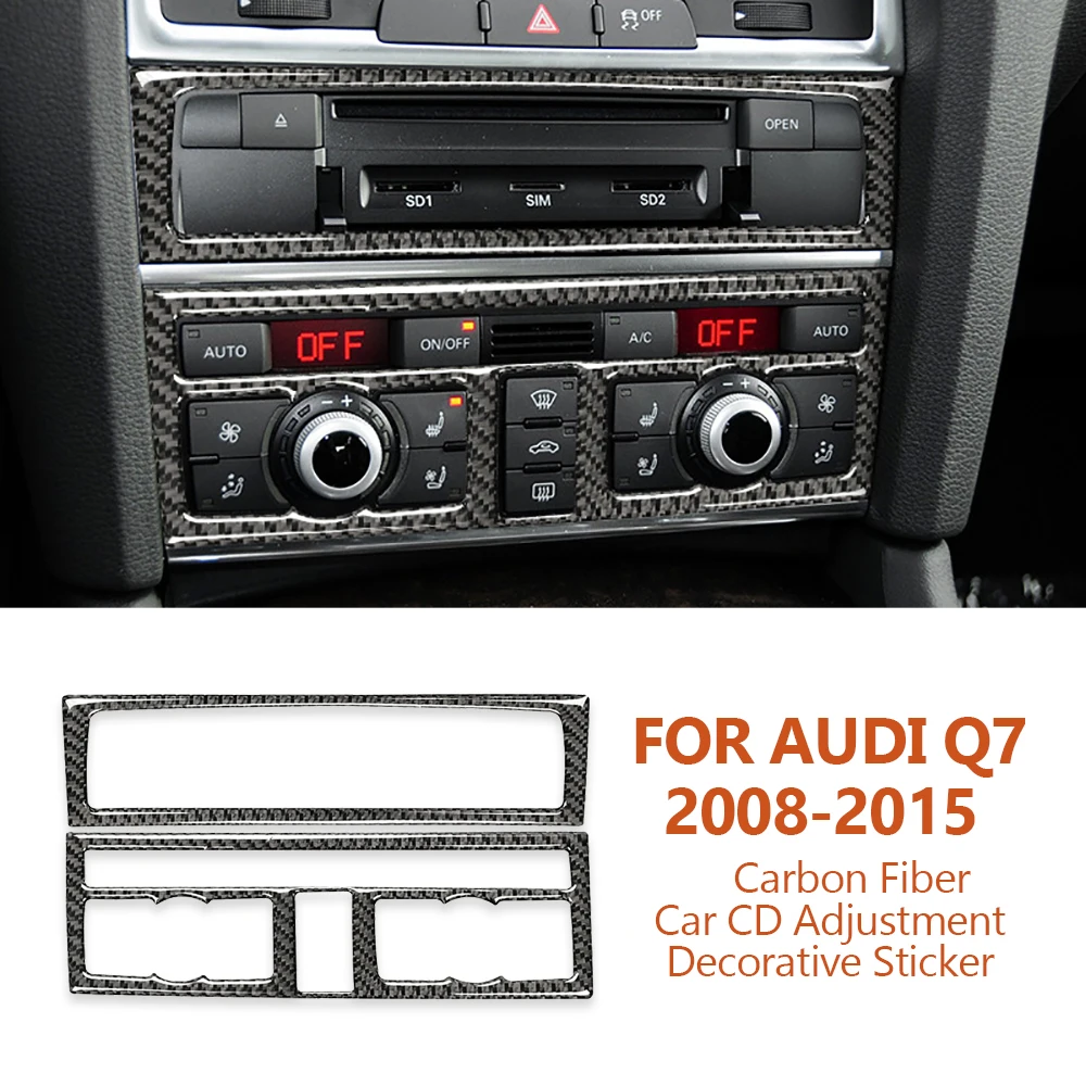 

For Audi Q7 2008-2015 Handmade Carbon Fiber Car Central Control AC CD Adjustment Panel Decorative Stickers Auto Inter Accesorios