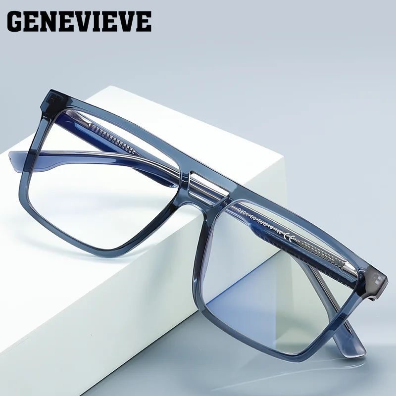 

GENEVIEVE Style Vintage Geometric Minimalist Design Men's Blue Light Protection Reading Glasses Customizable Prescription 2291