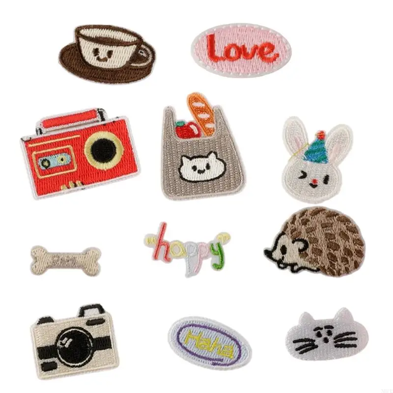 

N0PE Cartoon Design Repair Patches Digital Embroidery Applique для Craft Project 11pcs