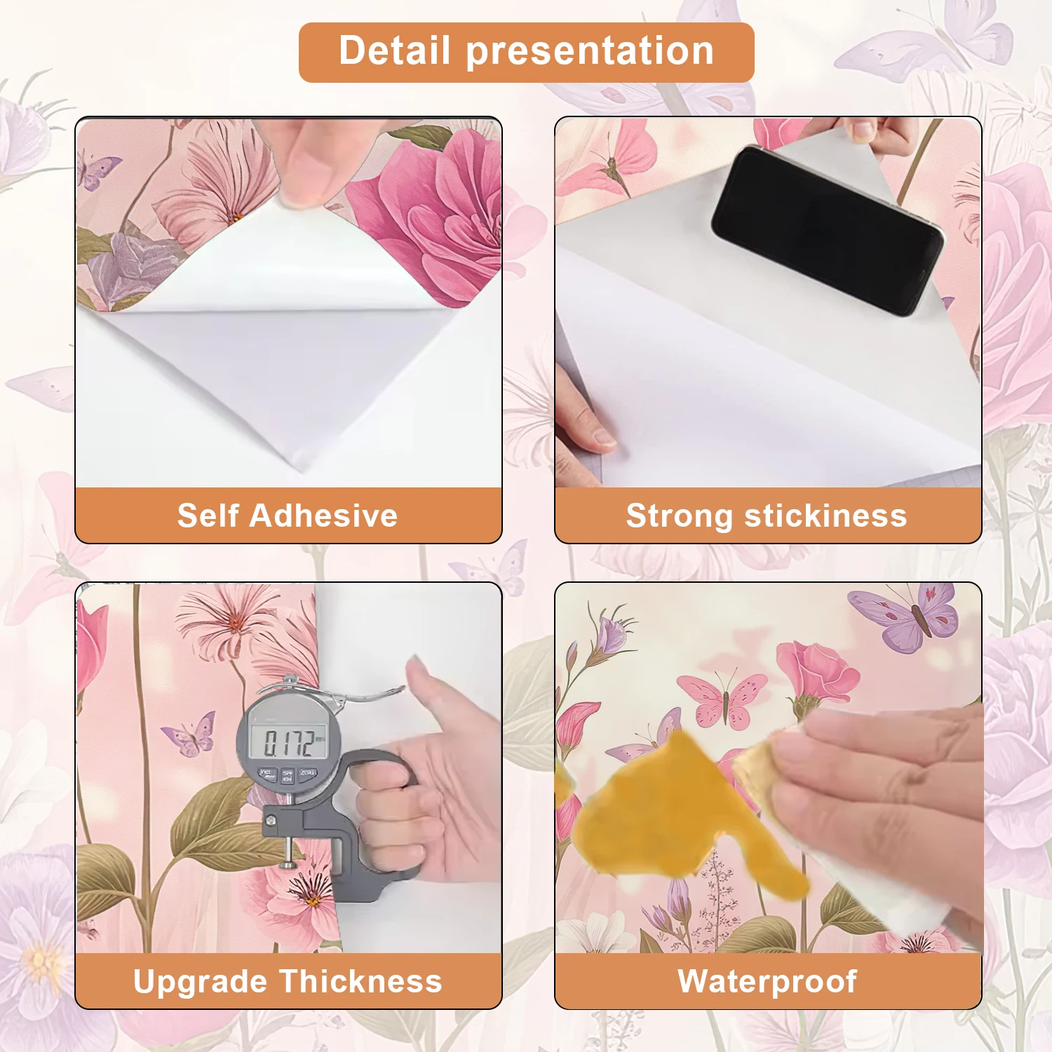 Light Shadow Butterfly Flowers Arch wallpaper Mural Art Decal Room Sticker Girls Room Bedroom Living Home Decor Self Adhesive