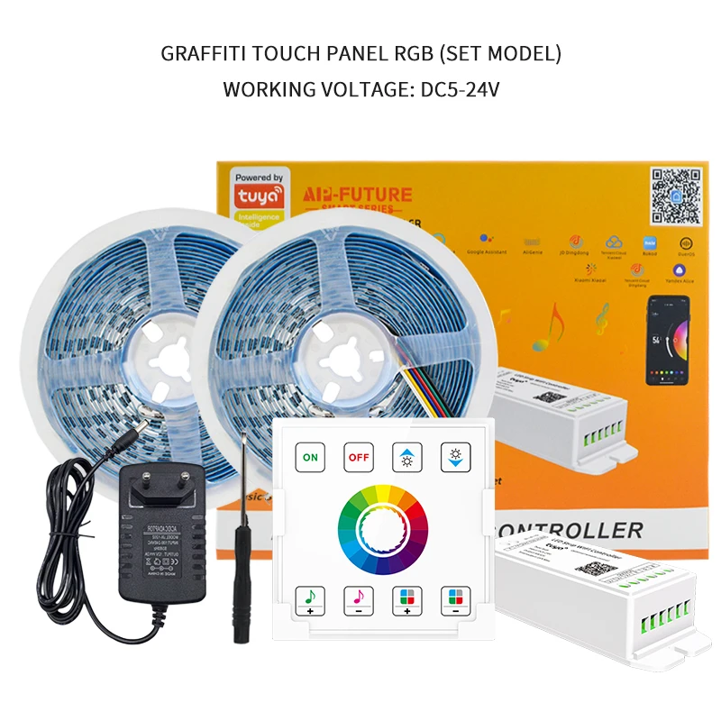 2.4G Remote Graffiti Intelligent LED Controller 86 Panel Remote Control with Base Xiaodu Google Voice Control