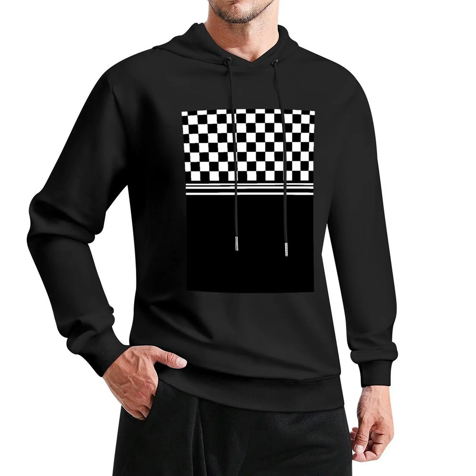 

Sixites Retro Mod Checkerboard Pattern Pullover Hoodie male clothes autumn jacket men mens clothes autumn hoodie