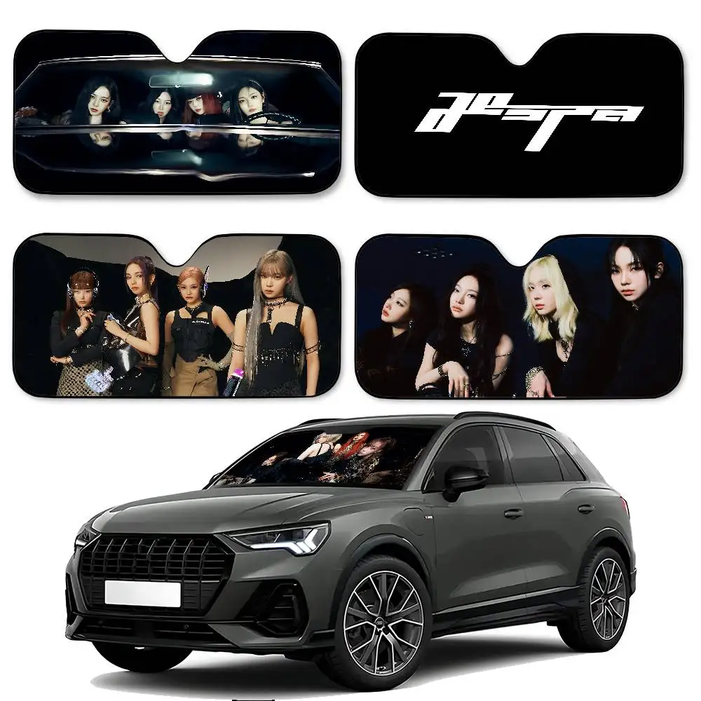 

Girls I-Aespa-Es Car Sunshade Curtains Sun Shade Sunshade Seat Cover Off-Road Truck Accessory Set Retro Steering Van SUV Gifts