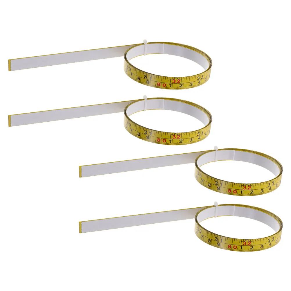 

4Pcs Adhesive Backed Measuring Tape 1M Metric Imperial Scales Self-Adhesive Steel Ruler for Workbench Home Renovation