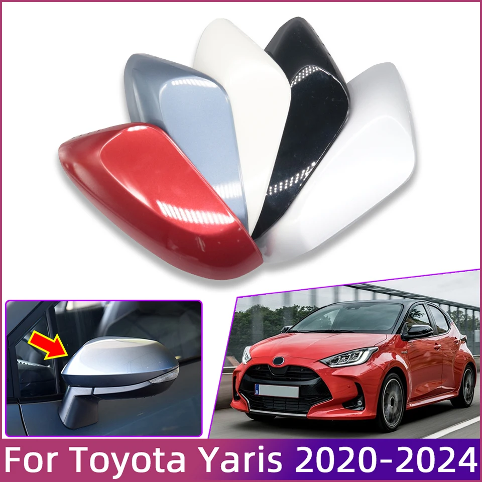 Outside Rearview Mirror Shell For Toyota Yaris Hatchback 2020 2021 2022 2023 2024 Mirror Cover Cap Housing High Quality Painted