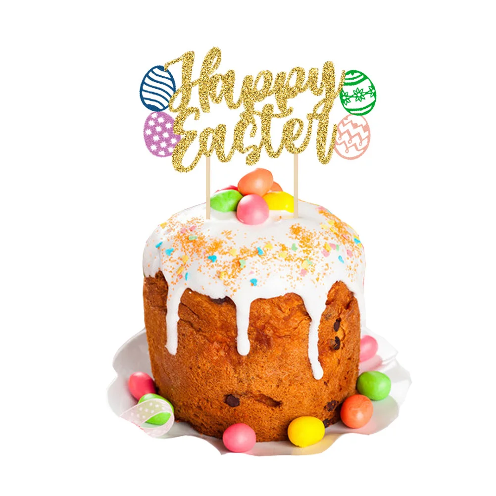 

6pcs Cake Topper Decorations Easter Theme Diy Cake Inserts Cupcake Picks For Party Dessert Decoration Easter Day Party Toppers