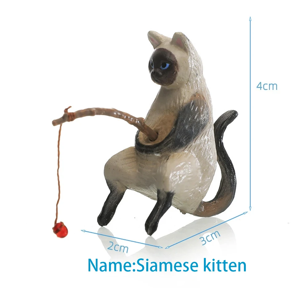 1 PC ถังปลาภูมิทัศน์ตกปลาเครื่องประดับแมว Creative Aquarium ตกแต่งการ์ตูนสัตว์เรซิ่น Figurine สําหรับตกแต่งบ้าน
