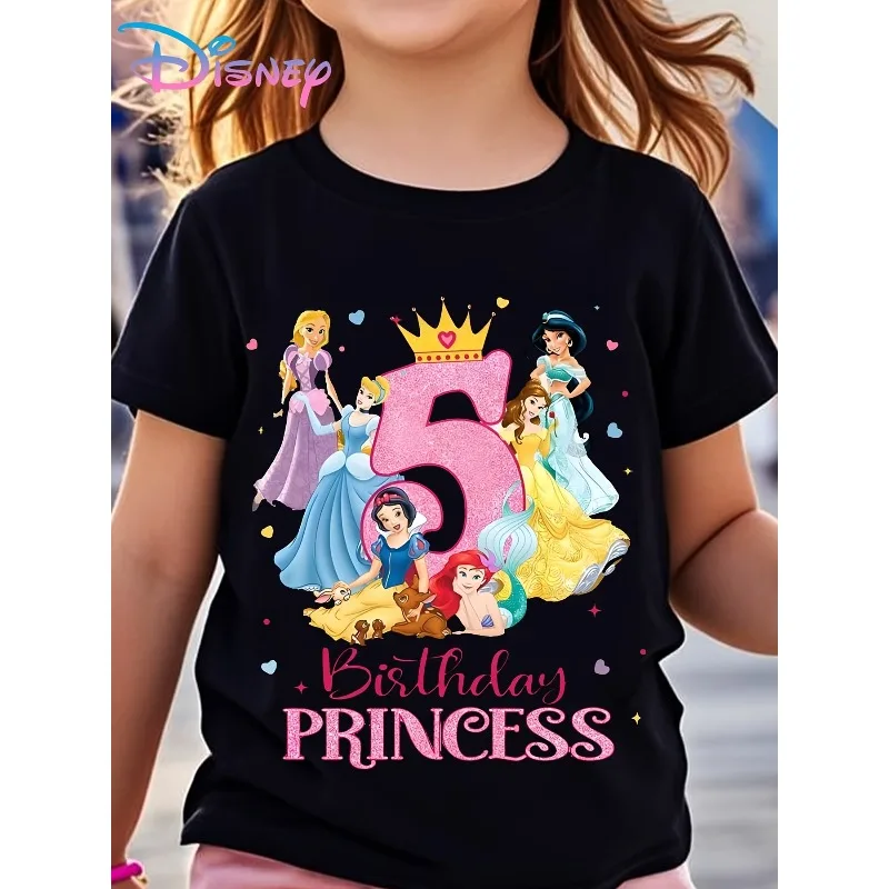 ديزني ميكي عيد ميلاد الأميرة المطبوعة الأطفال تي شيرت الصيف نمط جديد للبنين والبنات عارضة أزياء أعلى القطن الخالص