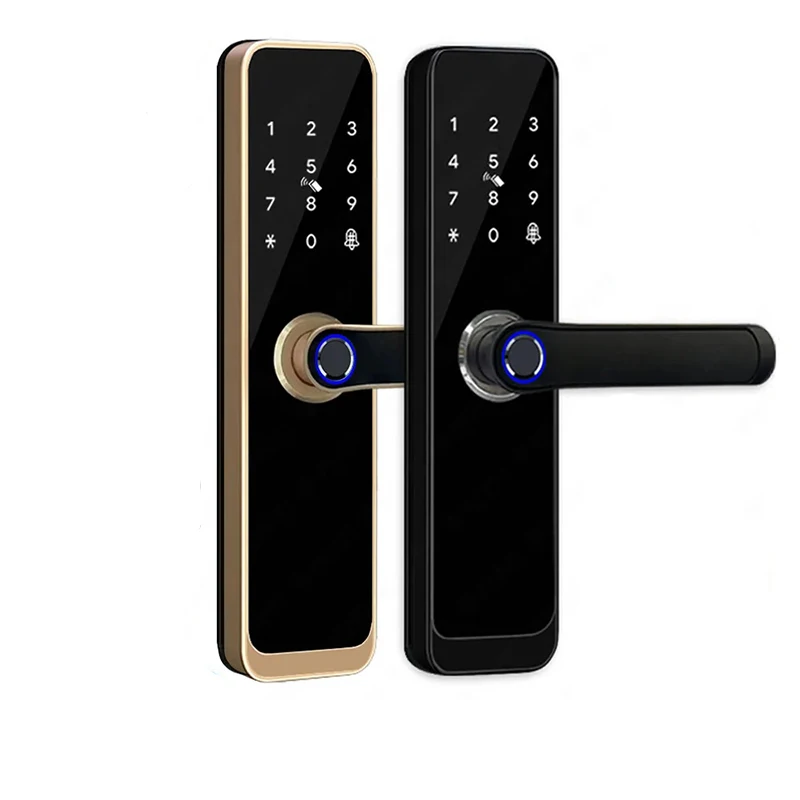 TIAGO Tuya Wifi Electronic Smart Door Lock With Biometric Fingerprint / Smart Card / Password / Key Unlock/ USB Emergency Charge