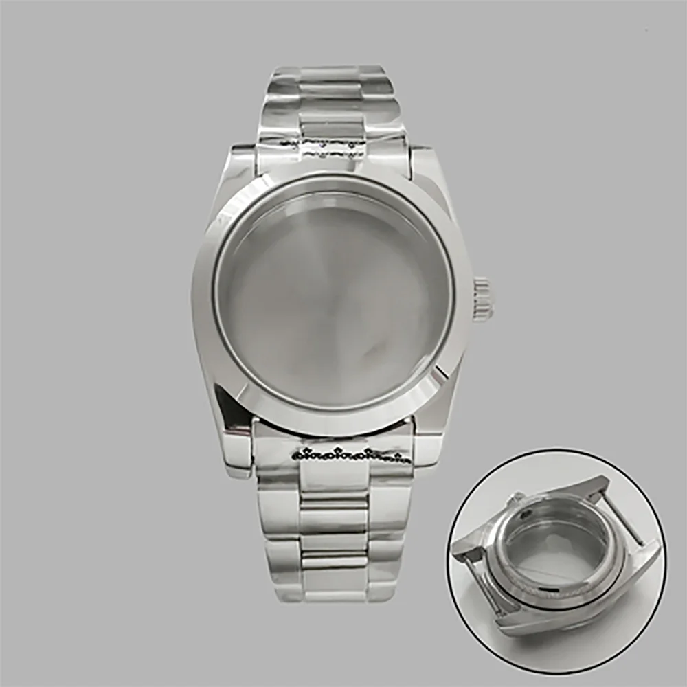 Watch Case Strap Kit 36MM Oyster Perpetual Stainless Steel Case Strap Sapphire Glass for NH35/36 Movement