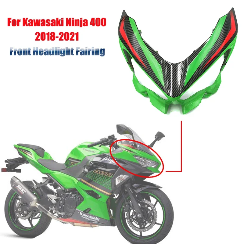 Front Headlight Fairing For Kawasaki Ninja 400 Water transfer Spray Paint Fairing For Ninja400 2018-2023 Front Headlight Fairing