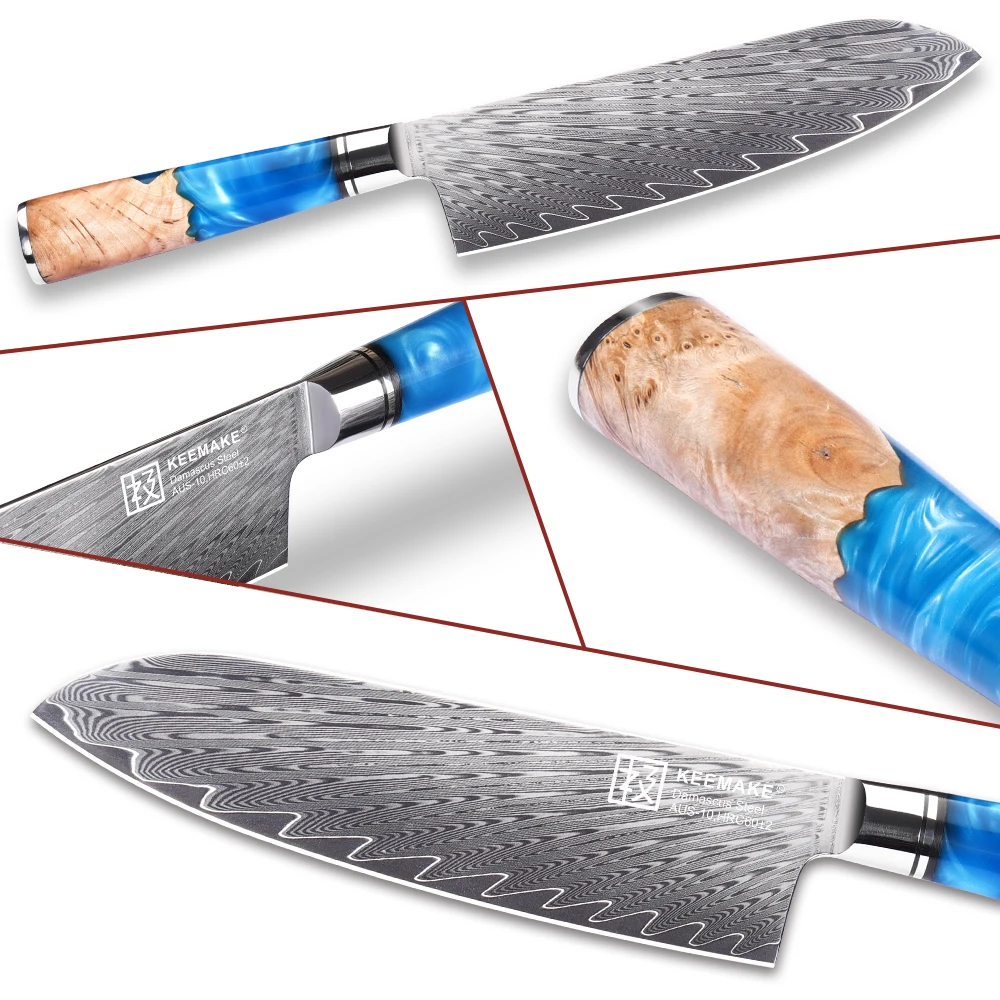 Professional 18cm Santoku Knife Extra Sharp Damascus Steel Kitchen Knife Japanese Chef\'s Cutting Knives Cooking Tools