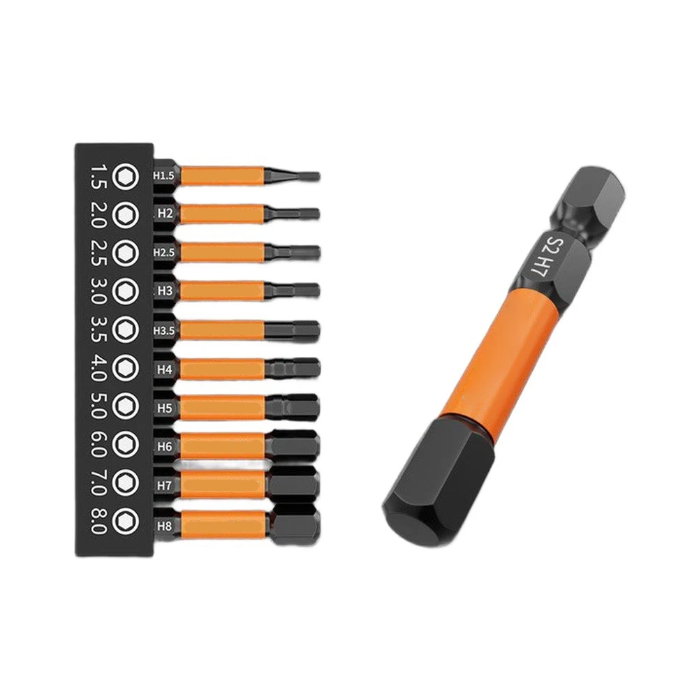 Star-Shaped Hex Socket Bit Set 50mm 65mm Magnetic Screwdriver Bits 1/4 Inch Shank Hexagonal Screwdriver Bit Drill Bit Hand Tools