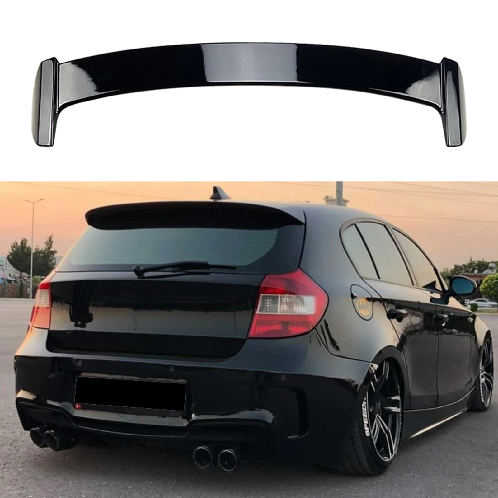 

Rear Roof Spoiler Wing For BMW 1-Series E87 E81 116i 118i 120i Hatchback 2005-2012 5 Door Gloss Black Trunk Upper Splitter Lip