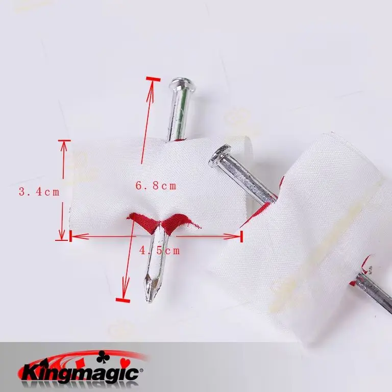 `Fake Nail Through Finger Prank Toy Bloody Bandage Magic Trick Prop Scary Halloween April Fool Party Joke Decoration`