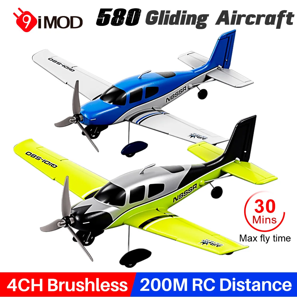 9IMOD 580(SR22) Brushless 4CH EPP Automatic Balancing 30Min Flight Time Gliding Aircraft