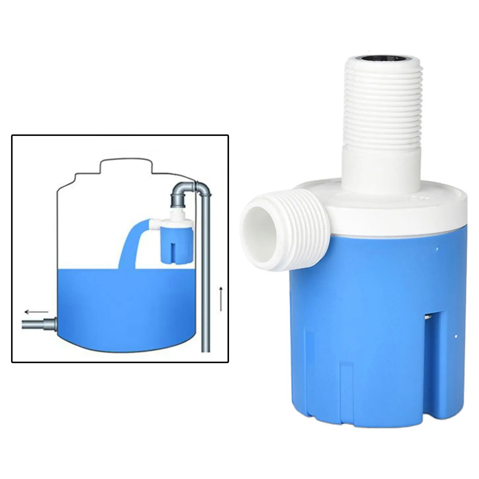 Valve G3/4 Thread Plastic Vertical Exterior Water Liquid Sensor Automatic Valve with Filter