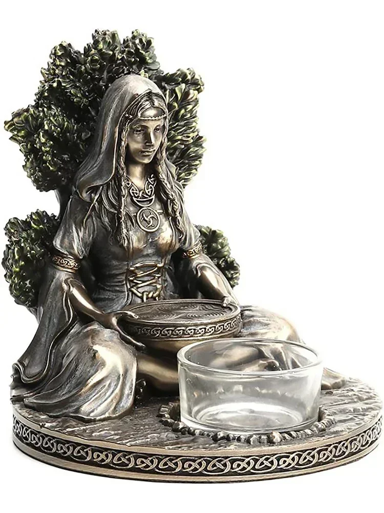 Nordic Mythology Celtic Goddess Resin Statue Tea Candle Aroma Candlestick Ornaments Homem Decoration Crafts Goddess Sculpture