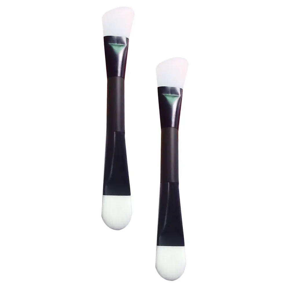 Pincel para mascarilla facial de 2 uds., aplicador de capa fina de doble cabezal, herramienta compacta portátil para mascarilla facial de crema de barro, fácil de aplicar para mujeres y niñas