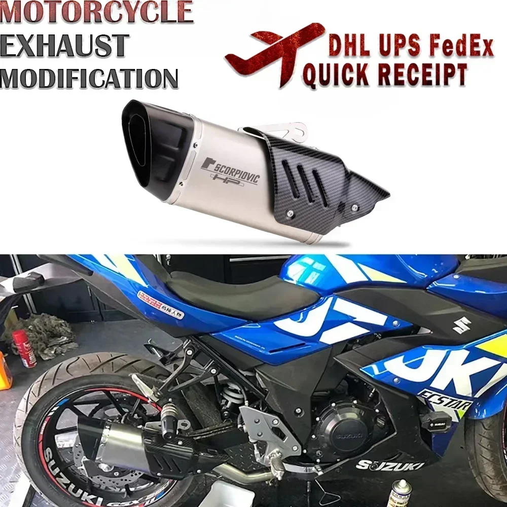 51mm Universal Motorcycle Exhaust Muffler Pipe Escape Moto Sticker Laser Scooter For AK R1 CBR500R R6 X-ADV750 Z900 Bike Cover