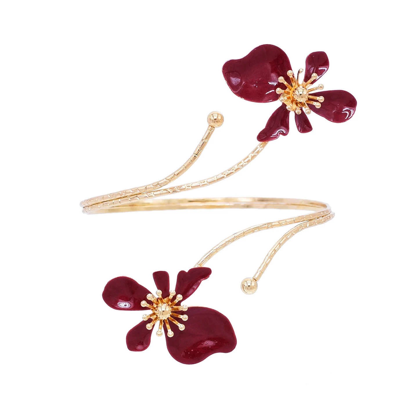 

Floral Drop Arm Cuff Bracelet Open Design Beach Vaion Sle Hand Jewelry Fre out Faion Accory for Women