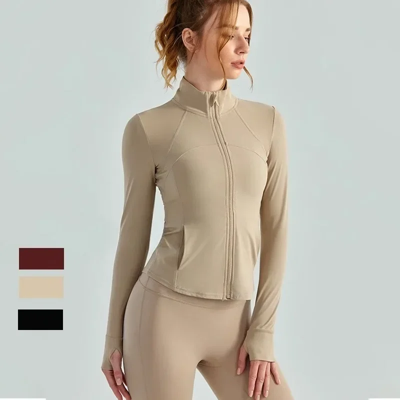 

Yoga Jacket Running Training Exercise Top Women's Long Sleeve Zipper Fitness Clothing