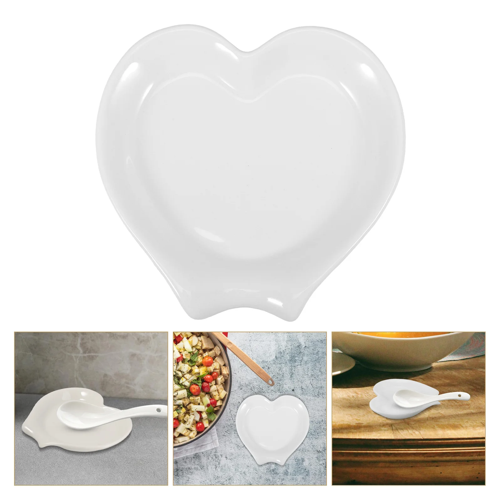 

Ceramic Spoon Rest Reusable Kitchen Utensil Holder Elegant Design Scoop Rest Countertop Organizer Dinner Scoop Tray